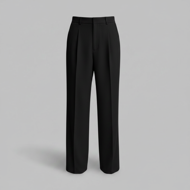 Men's Pleated Pants | Straight Fit Formal Trousers