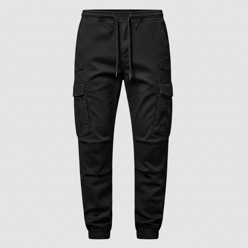 Men's Black Cargo Pants | Tactical Multi-Pocket Trousers