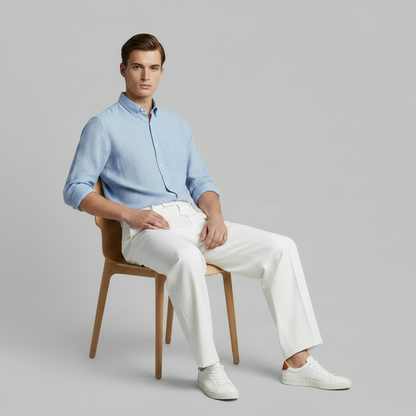 Men's Pleated Pants | Straight Fit Formal Trousers