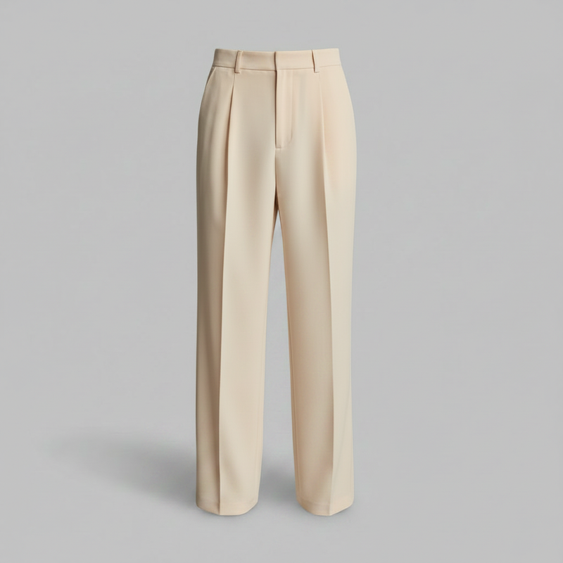 Men's Pleated Pants | Straight Fit Formal Trousers