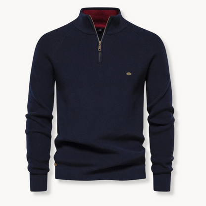 Men's Half Zip Sweater | Knitted Slim Fit Jumper