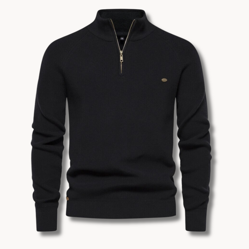 Men's Half Zip Sweater | Knitted Slim Fit Jumper