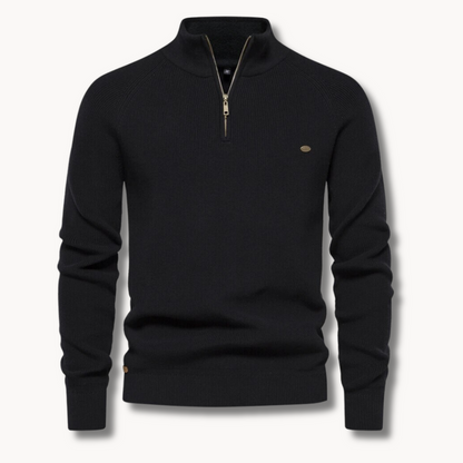 Men's Half Zip Sweater | Knitted Slim Fit Jumper