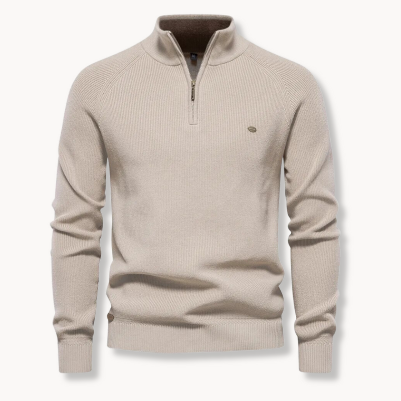 Men's Half Zip Sweater | Knitted Slim Fit Jumper