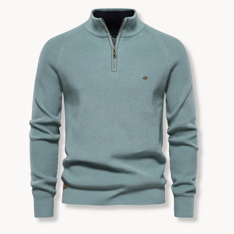 Men's Half Zip Sweater | Knitted Slim Fit Jumper