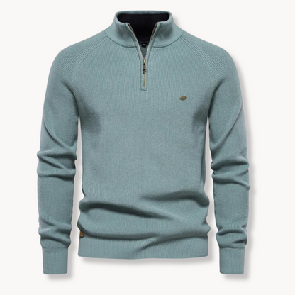 Men's Half Zip Sweater | Knitted Slim Fit Jumper