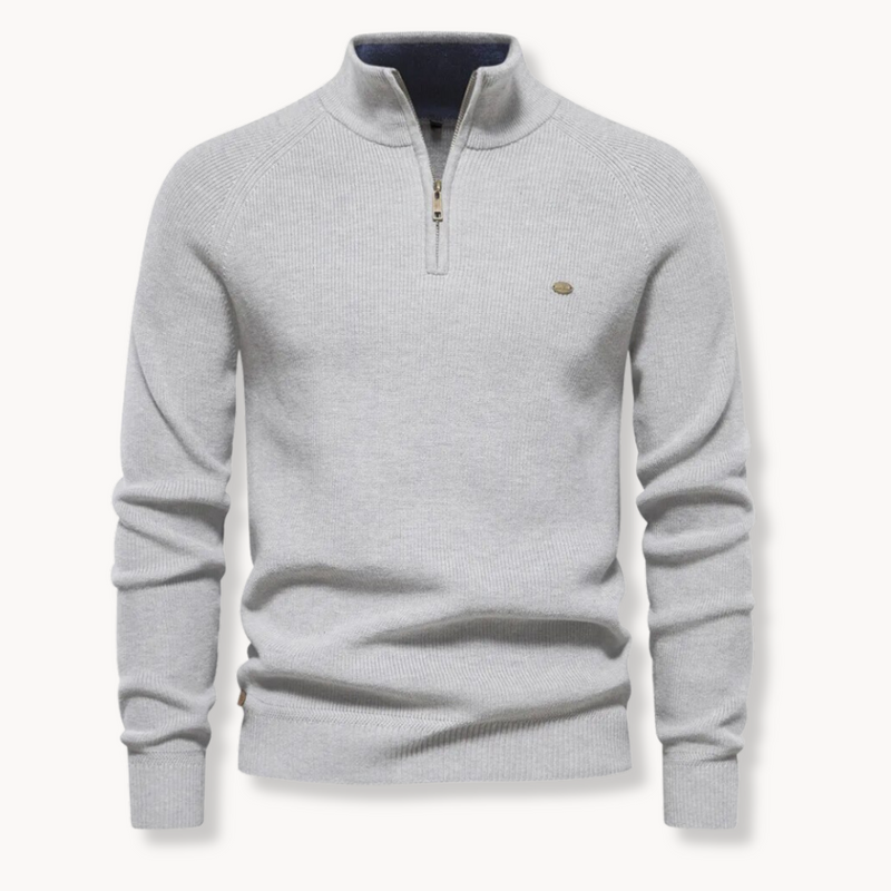 Men's Half Zip Sweater | Knitted Slim Fit Jumper