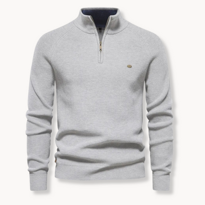 Men's Half Zip Sweater | Knitted Slim Fit Jumper