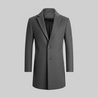 Men's Stylish Long Coat | Notched Lapel Overcoat