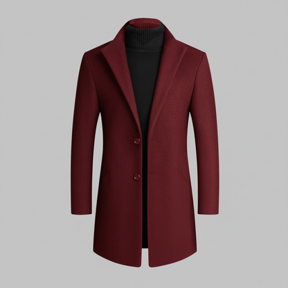 Men's Stylish Long Coat | Notched Lapel Overcoat
