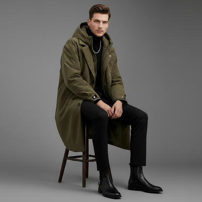 Men's Waterproof Puffer Trench Coat | Men's Winter Coat
