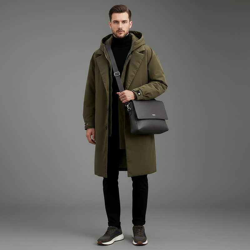 Men's Waterproof Puffer Trench Coat | Men's Winter Coat