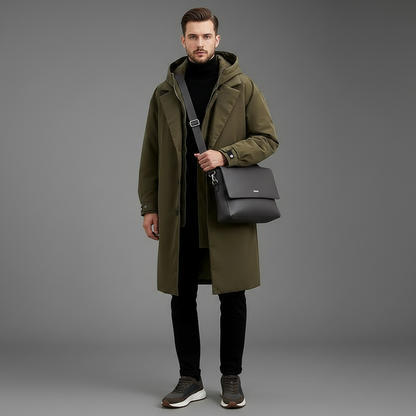 Men's Waterproof Puffer Trench Coat | Men's Winter Coat