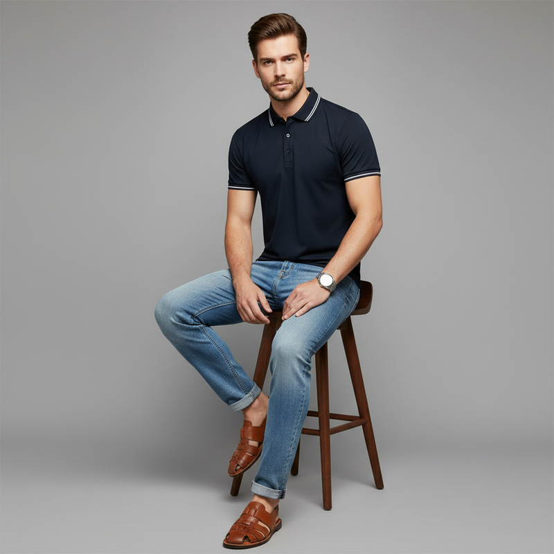 Men's Slim Fit Short Sleeve Polo Shirt | Casual Style
