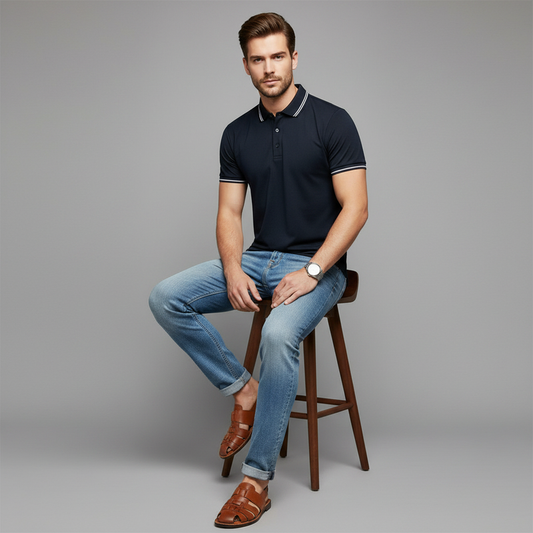 Men's Slim Fit Short Sleeve Polo Shirt | Casual Style