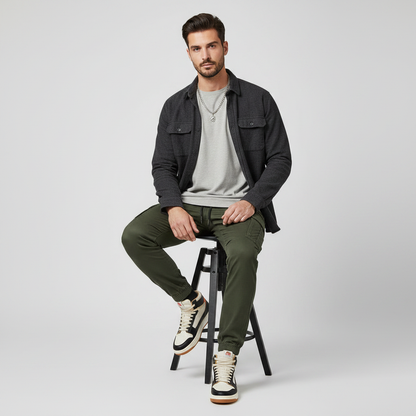 Men's Black Cargo Pants | Tactical Multi-Pocket Trousers