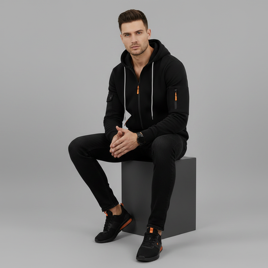 Men's Utility Zip-Up Hoodie | Stylish Casual Sweatshirt