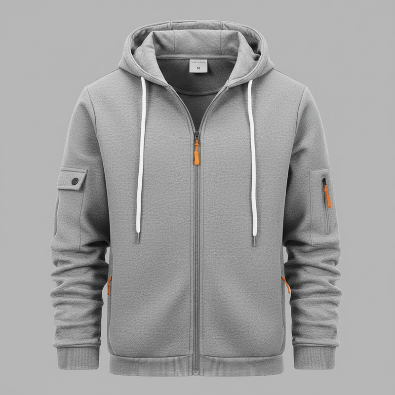 Men's Utility Zip-Up Hoodie | Stylish Casual Sweatshirt