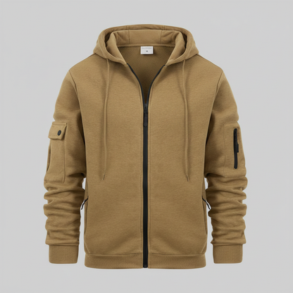Men's Utility Zip-Up Hoodie | Stylish Casual Sweatshirt