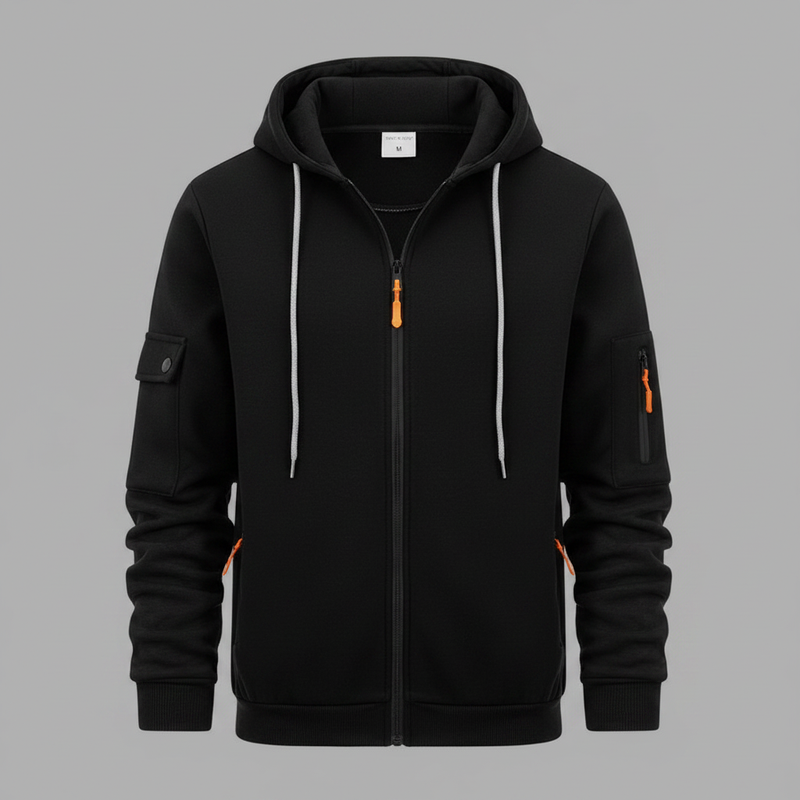 Men's Utility Zip-Up Hoodie | Stylish Casual Sweatshirt