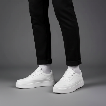 Men's White Platform Sneakers | Casual Footwear
