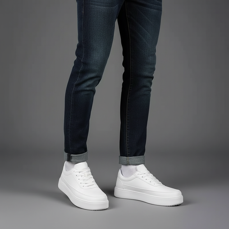 Men's White Platform Sneakers | Casual Footwear