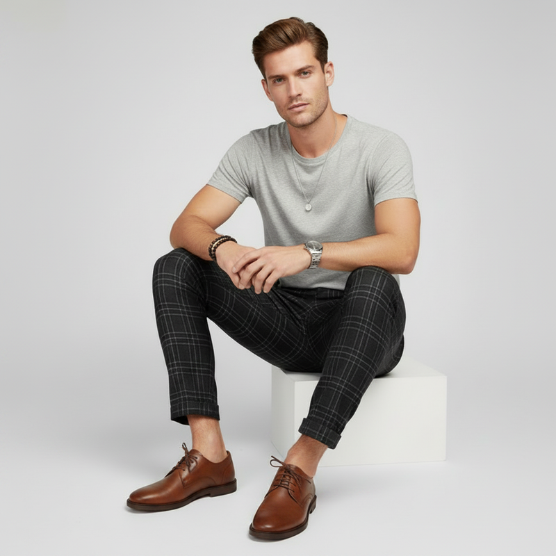 Sasha Checked Chino Pants | Men's Pants